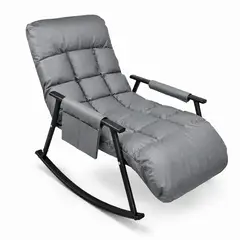 GENERICO - Silla Mecedora Reclinable con Respaldo Ajustable y Reposapiés