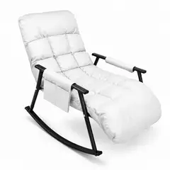 GENERICO - Silla Mecedora Reclinable con Respaldo Ajustable y Reposapiés