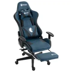 DREIZT - Silla Gamer Apolo Series Azul Dark 180° Alta Calidad con Posapies