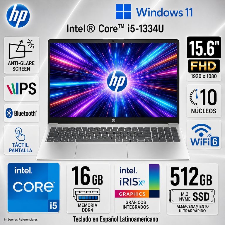 Laptop 15 Core i5-1334U 16GB 512GB SSD 15.6" FHD IPS Touch Intel Iris Xe 15-fd0152la