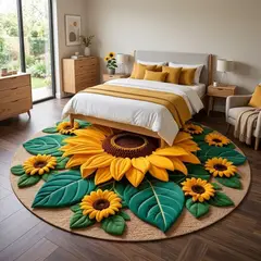 GENERICO - Alfombra Circular Grande 2mts de Diámetro para Sala o Dormitorio