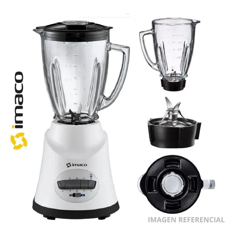 Licuadora BL8155 500W Vaso de Vidrio 1.25 Litros 8 Velocidades Blanco