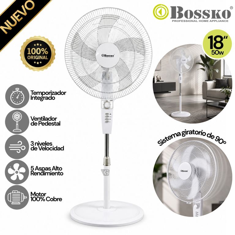 Ventilador de pedestal 18 BK-8457VB 50W
