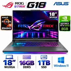 ASUS - ROG Strix G18 Ryzen 9-8940HX, 16GB RAM, 1TB SSD, RTX 5050 8GB, 18″ WUXGA, Windows 11