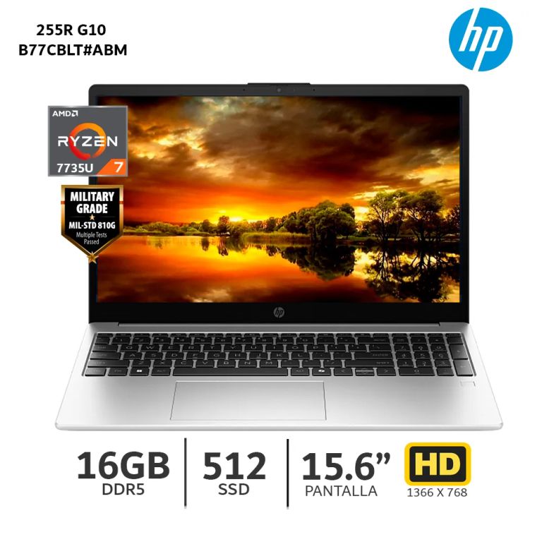 Laptop 255R G10 Ryzen 7 7735U / 16Gb Ram / 512Gb SSD / 15.6” FHD – B77CBLT#ABM