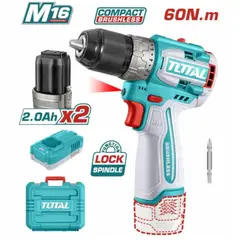 TOTAL - Taladro atornillador inalámbrico 16V 60Nm, modelo oficial TDLI16682 de