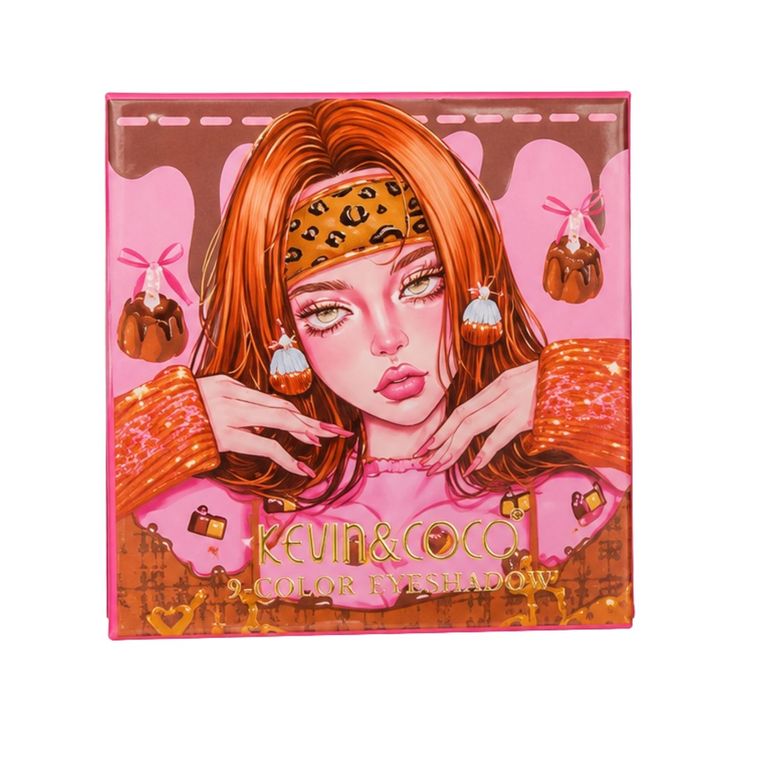 Mini paleta de sombras de ojos de 9 tonos naranja - KEVIN & COCO