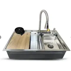 GENERICO - LAVADERO DE COCINA MULTIFUNCIONAL ACERO INOX SATINADO DLX-7546S