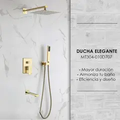 XM - MEZCLADORA DE DUCHA Y TINA DORADO CUADRADO MT304-010D707