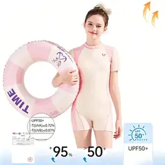 PUREPOWER - Traje de baño de una pieza con licencia oficial de Disney para niñas pequeñas lindo y elegante