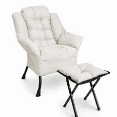 GENERICO - Sillón Acolchado con Reposapiés y Bolsillo Lateral