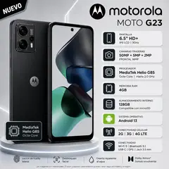 MOTOROLA - Celular Moto G23 4GB RAM 128GB NEGRO / NEGRO / negro