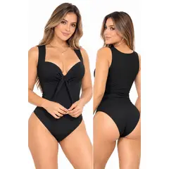 GENERICO - Traje de baño con control de abdomen negro