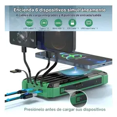 SANC - Power Bank Solar SANCI SC-DY4939 40000mAh 65W Carga Rápida Inalámbrica 15W