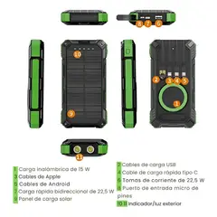 OEM - Power Bank Solar SANCI SC-DY4939 40000mAh 65W Carga Rápida Inalámbrica 15W