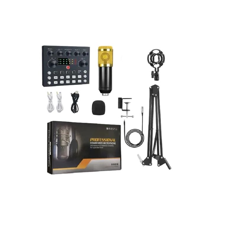 Kit de Micrófono condensador con consola de video 