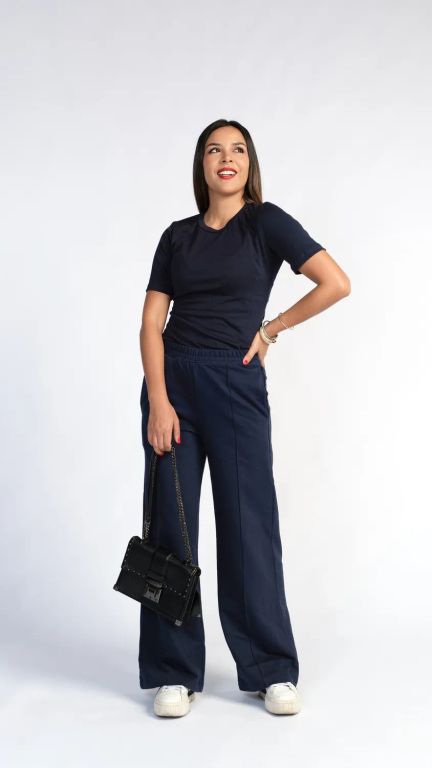 Top Basico de Gamuza Azul Navy