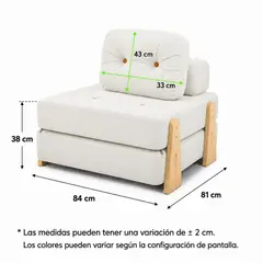 GENERICO - Sofá Cama Plegable 2 en 1 con Respaldo Acolchado