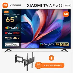 XIAOMI - Televisor Smart TV A Pro QLED 65" 4K UHD Google TV 2026 + Rack Giratorio