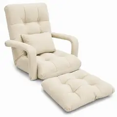 GENERICO - Sillón de Piso Reclinable con Reposapiés y Cojín Lumbar