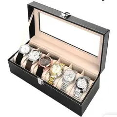 GENERICO - Porta Relojes Organizador 6 Unidades Reloj Unisex Elegante Premium