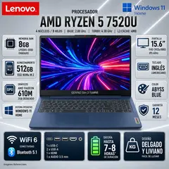 LENOVO - Laptop IdeaPad Slim 3 8GB 512GB 15.6" (82XQ012HUS)