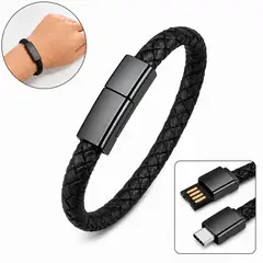 KREED - Pulsera cable USB carga rápida y datos Tipo C – Negro