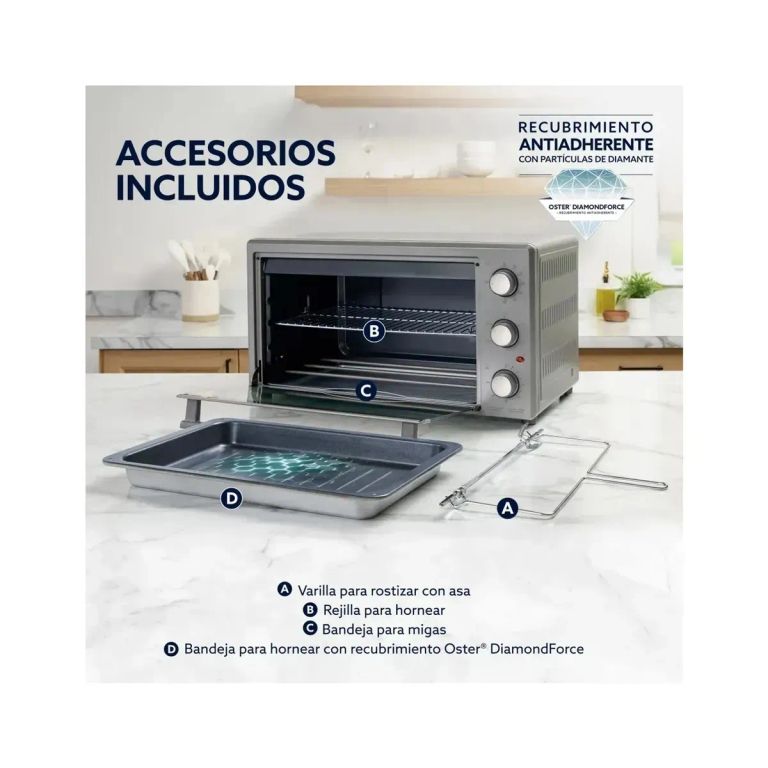 Horno Eléctrico XL 60 Litros con Rotisserie TSSTTV60MNS - Gris