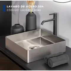 XM - LAVADERO CUADRADO DE ACERO CON DESAGÜE PLOMO LA30402-4040