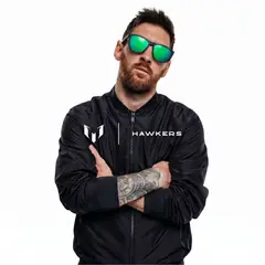 HAWKERS - Lentes de Sol One OTR02 Negro Carbon Mate Verde Espejado Talla 54mm