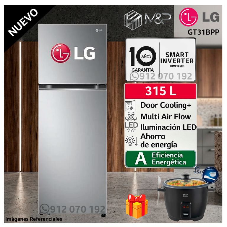 Refrigeradora 315 Lt Top Freezer No Frost GT31BPP Plateado + OLLA