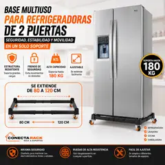 NACIONAL - Base ajustable Rectangular con ruedas para lavadora & reftigeradoras 80 hasta 120  R/Naranja