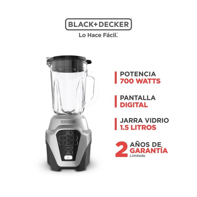 BL0976-1MDCL licuadora BLACK+DECKER 1.5L, modelo oficial, gris profesional