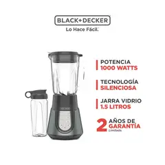GENERICO - BLACK+DECKER BL1516-3MDCL Licuadora 1.5L Negra Ideal para Licuados y Batidos