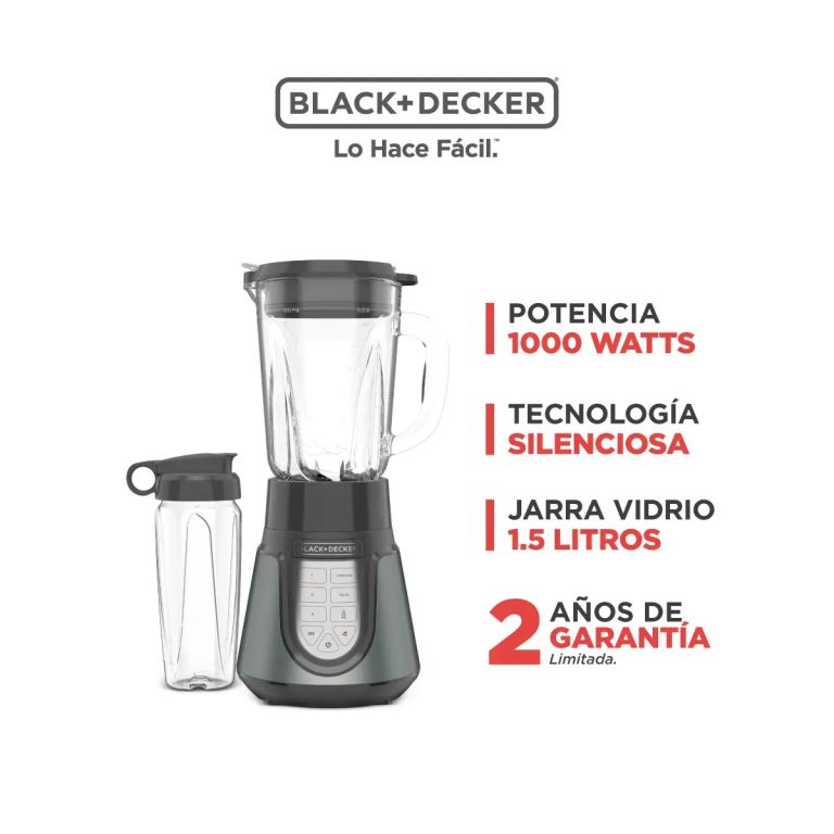 Licuadora BLACK+DECKER BL1516-3MDCL 1.5L, Color Negro Máxima Potencia y Versatilidad