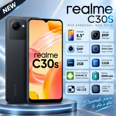 REALME - Celular C30s 2GB RAM 32GB NEGRO / NEGRO / NEGRO