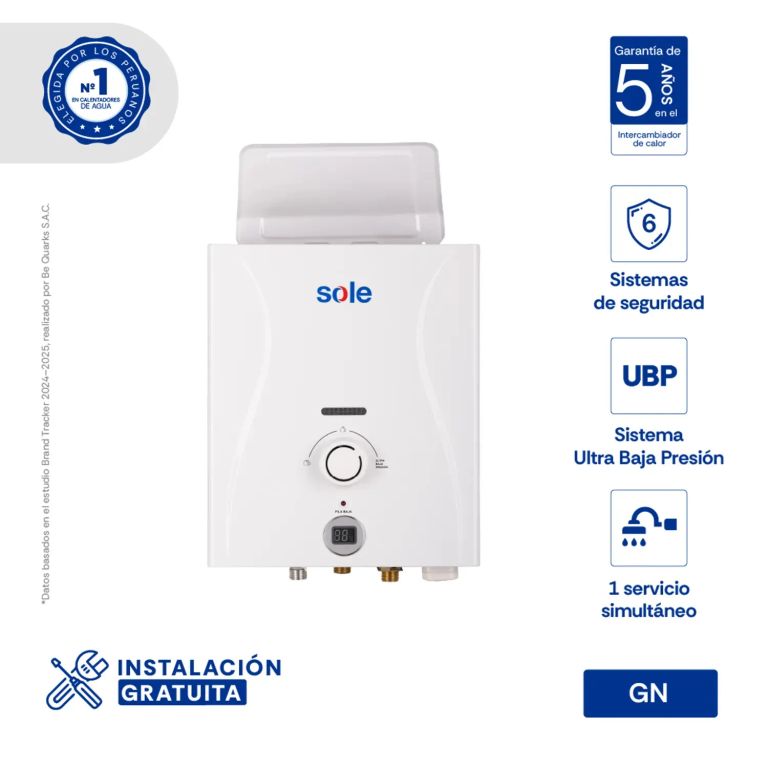 Terma a Gas GN Control Total 5.5 LT con Accesorios