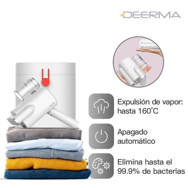 DEM-HS00 Plancha Vaporizadora Portátil para Eliminar Bacterias en Ropa - Marca