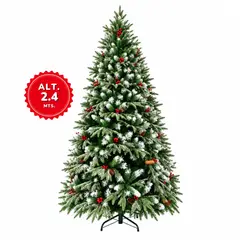 INSPIRA MARKET - Árbol de Navidad Artificial Nevado 240 cm de 3 Cuerpos con 900 Ramas para Decoración