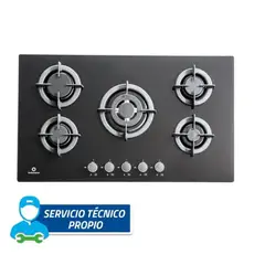 INDURAMA - Encimera Multigas Egi-905Vdneg con 5 quemadores para cocina profesional