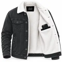 ELEMENT SPECIAL EDITION - Casaca Jean Hombre Plomo con Peluche Interior Blanco – Denim Premium