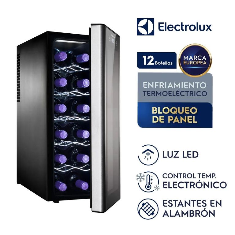 Panel Digital Negro Vinera 12 Botellas ERW122XAMB