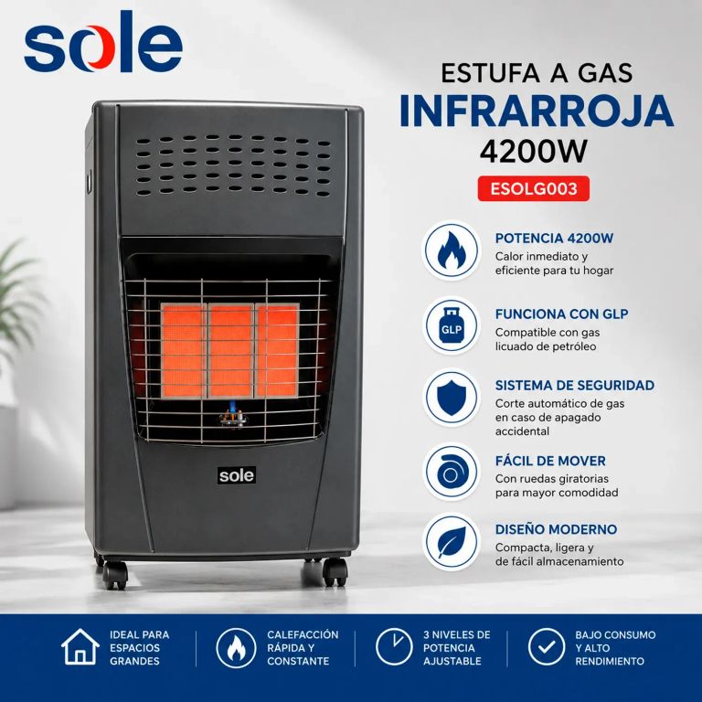 Estufa de gas infrarroja 4200W con modelo ESOLG003