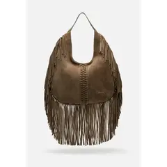 RENZO COSTA - CARTERA DE GAMUZA FLECOS BOHO