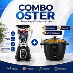 OSTER - Combo Licuadora Profesional BLSTBPST y Olla Arrocera CKSTRCB10DFBLK
