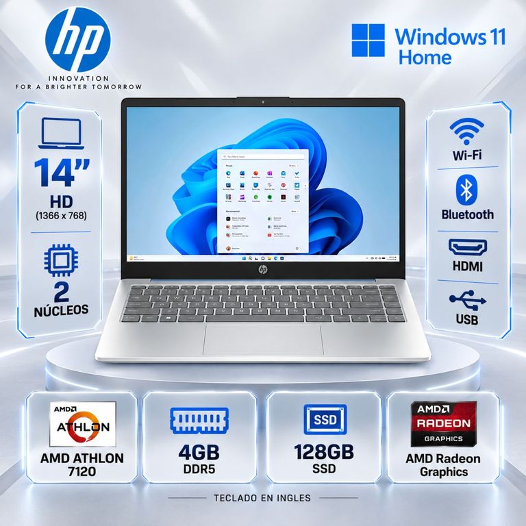 14-EM002WM AMD ATHLON 7120 128GB SSDD 4GB 14 HD (1366X768) WIN11