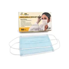 GENERICO - Mascarilla descartable 3 Pliegues Bee Medical Caja X 50 Und