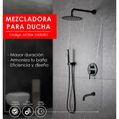 XM - MEZCLADORA PARA DUCHA Y TINA NEGRO REDONDO MT304-010D301