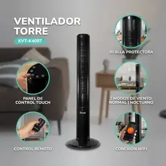 Kendal - Ventilador Torre Kvt-k4007 Potente con WiFi y Control Remoto