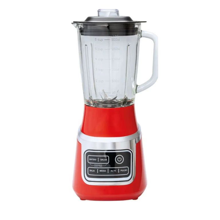 Licuadora LI-90R 700W roja de INDURAMA, ideal para preparar smoothies y sopas